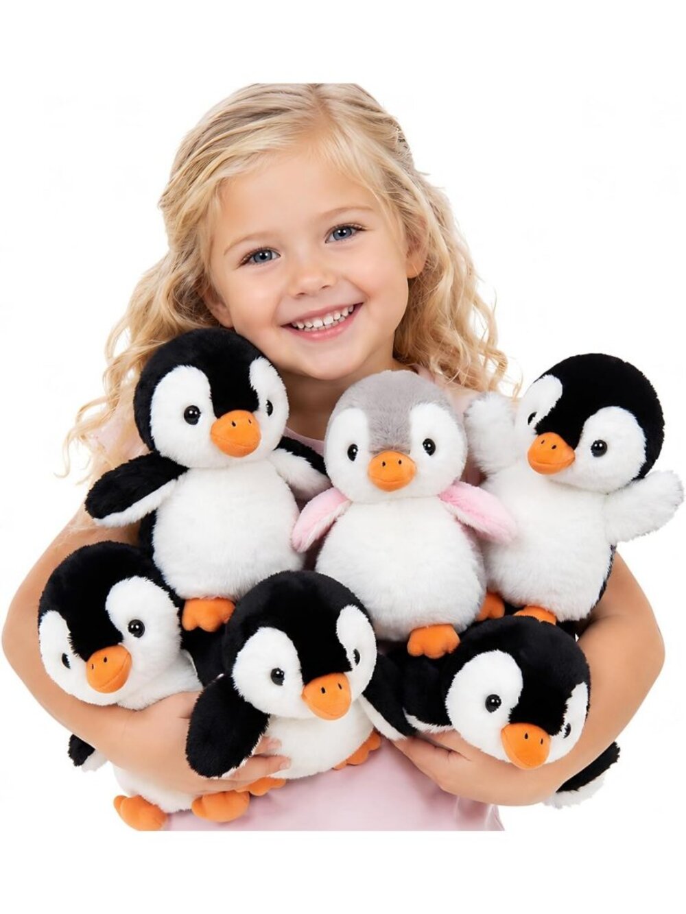 6Pcs Penguin Plush Stuffed Animals Set - Cute Christmas Gifts for Kids
